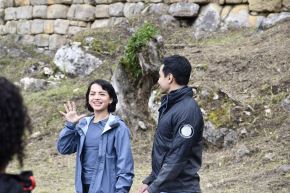 Actriz peruana estadounidense, Isabel Merced, protagonista de las películas los "Transformers" y "Superman" visitó Kuélap como parte de una producción para promocionar los atractivos turísticos de Perú. ANDINA/Difusión