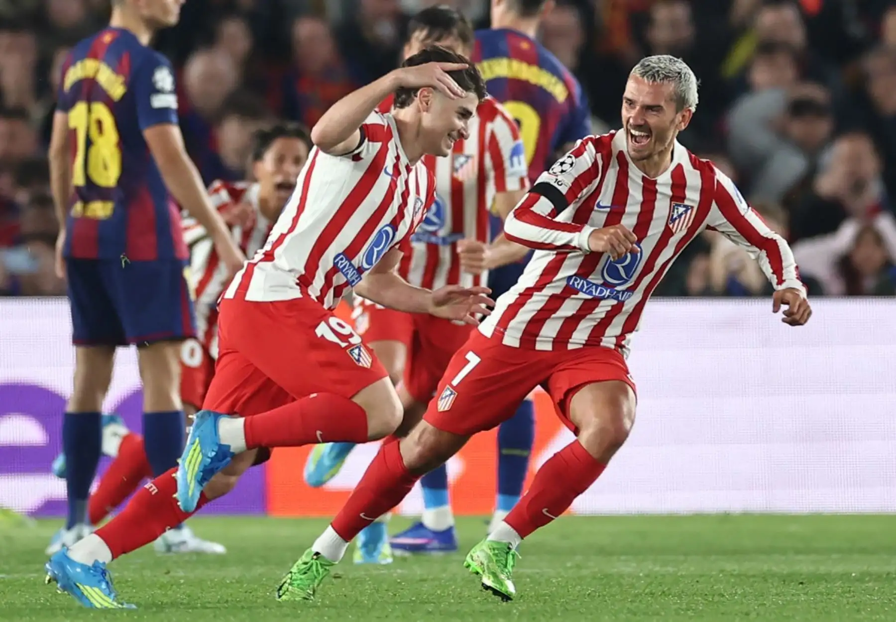 Atlético de Madrid sorprende a un Barcelona con diez en los cuartos de la Champions