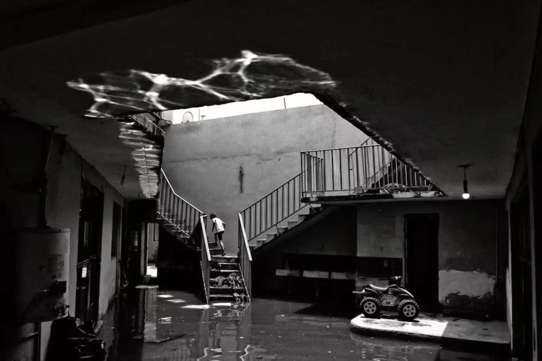 Imagen de las inundaciones en Chalco, Estado de México. Foto:César Rodríguez/ The New York Times