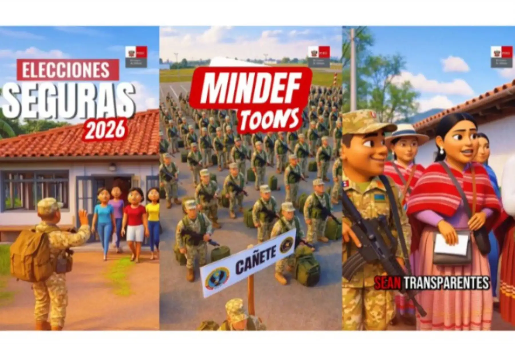 Elecciones 2026: Caricatura muestra despliegue de las Fuerzas Armadas