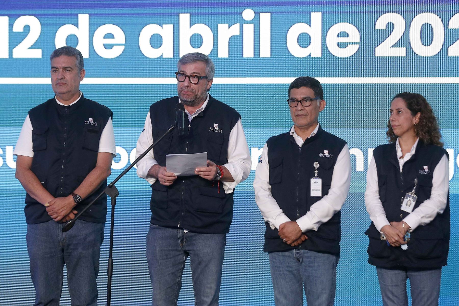 El jefe de la Oficina Nacional de Procesos Electorales (ONPE), Piero Corvetto, brinda conferencia de prensa. Foto: ANDINA/Eddy Ramos