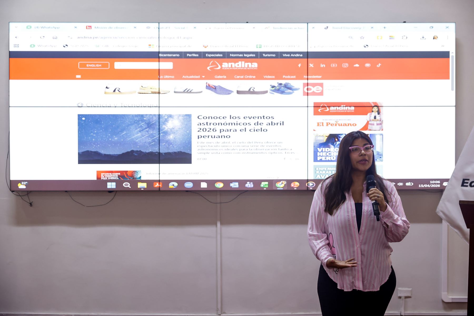 Estudiantes de la carrera de Comunicación de la Universidad Femenina del Sagrado Corazón (UNIFÉ) visitaron la Agencia de Noticias Andina, donde recibieron charlas de profesionales de las áreas de multimedia, redes sociales, redacción, fotografía y canal de televisión. Foto: ANDINA/Luis Iparraguirre
