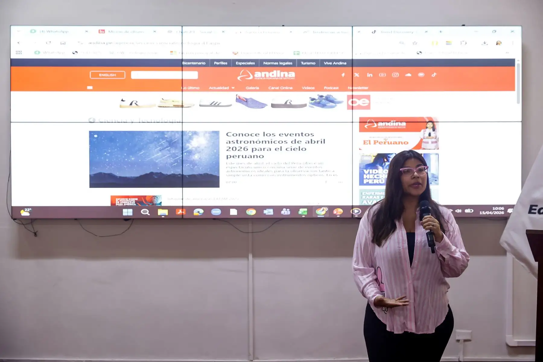 Estudiantes de la carrera de Comunicación de la Universidad Femenina del Sagrado Corazón (UNIFÉ) visitaron la Agencia de Noticias Andina, donde recibieron charlas de profesionales de las áreas de multimedia, redes sociales, redacción, fotografía y canal de televisión. Foto: ANDINA/Luis Iparraguirre