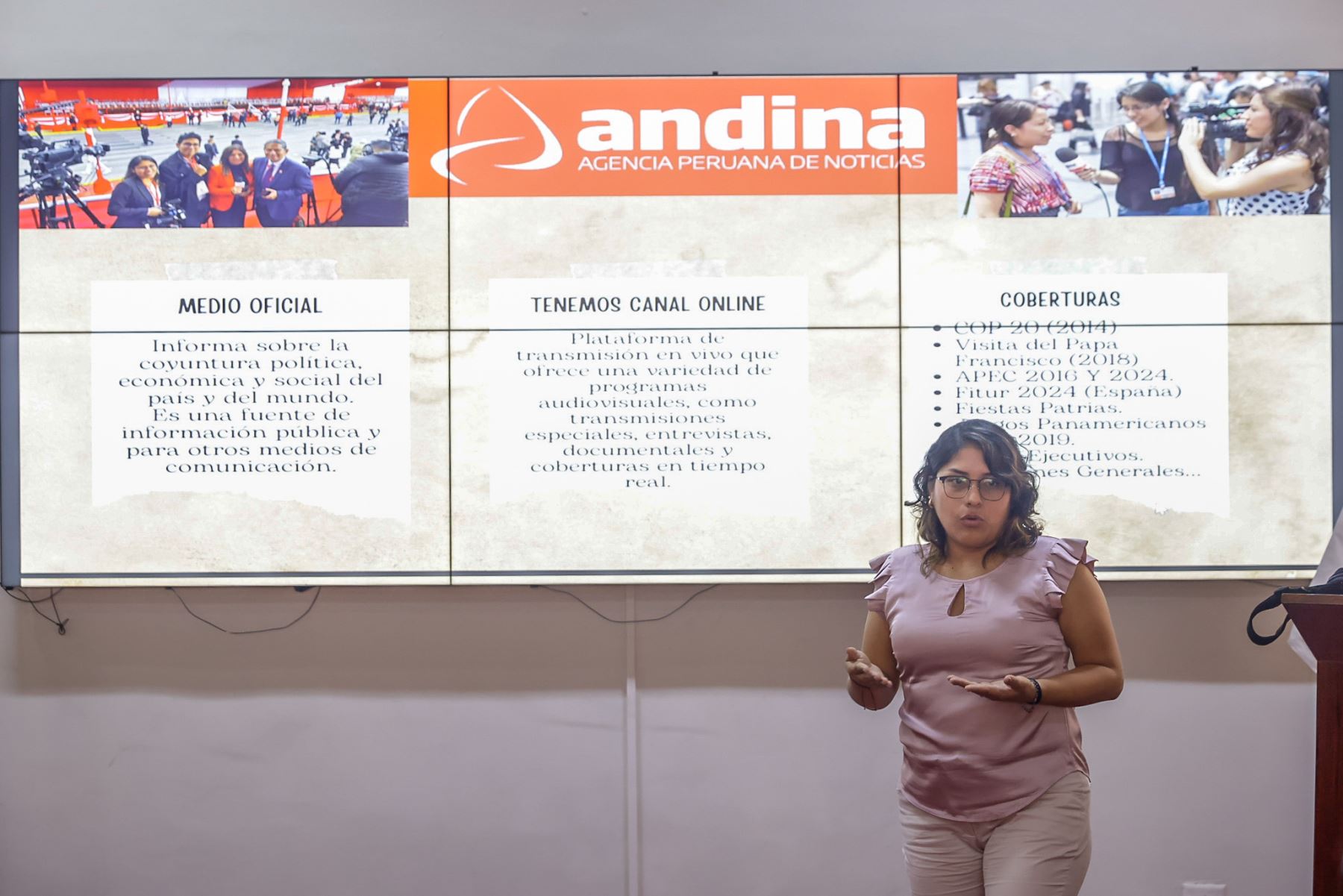 Estudiantes de la carrera de Comunicación de la Universidad Femenina del Sagrado Corazón (UNIFÉ) visitaron la Agencia de Noticias Andina, donde recibieron charlas de profesionales de las áreas de multimedia, redes sociales, redacción, fotografía y canal de televisión. Foto: ANDINA/Luis Iparraguirre