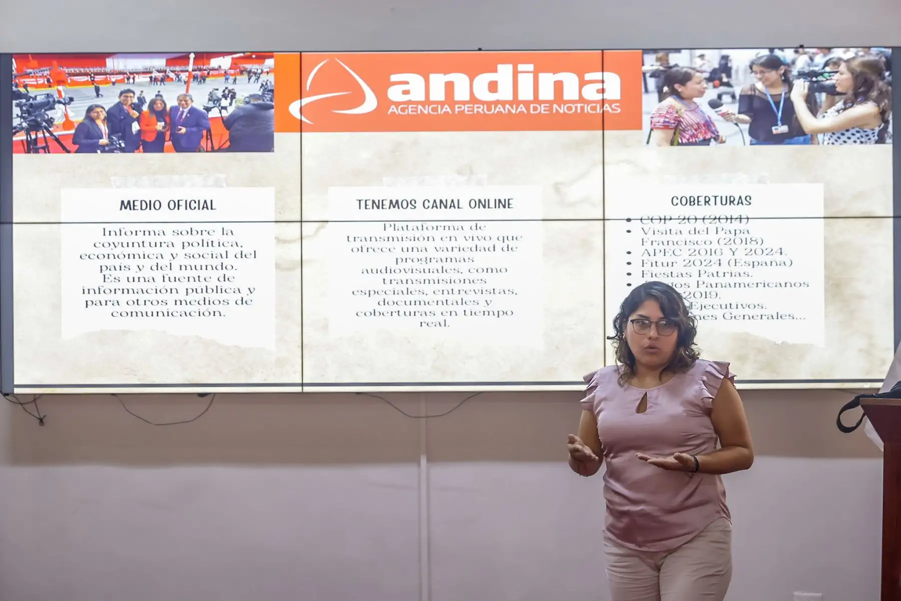 Estudiantes de la carrera de Comunicación de la Universidad Femenina del Sagrado Corazón (UNIFÉ) visitaron la Agencia de Noticias Andina, donde recibieron charlas de profesionales de las áreas de multimedia, redes sociales, redacción, fotografía y canal de televisión. Foto: ANDINA/Luis Iparraguirre