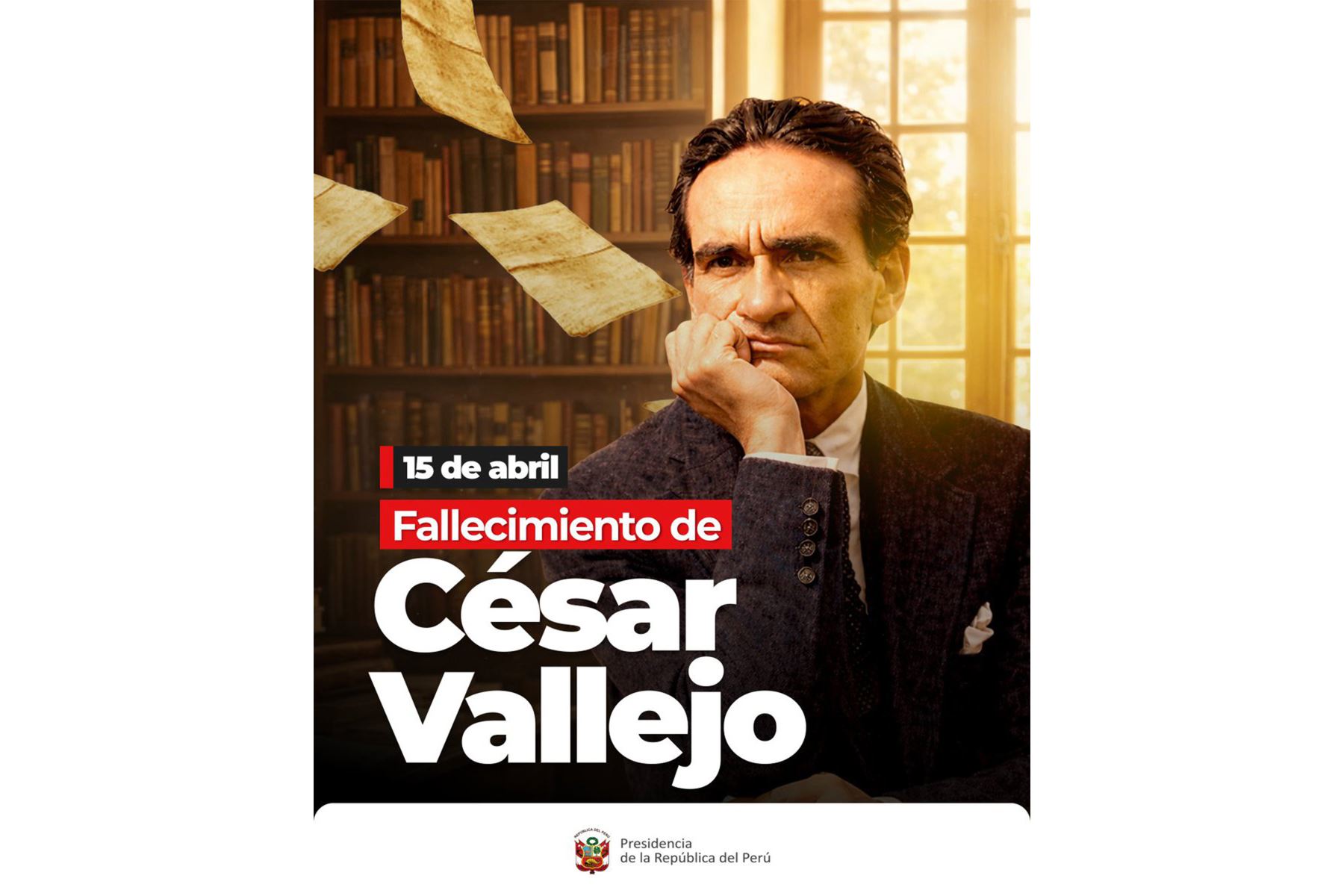 Presidencia recuerda legado del escritor y poeta peruano César Vallejo