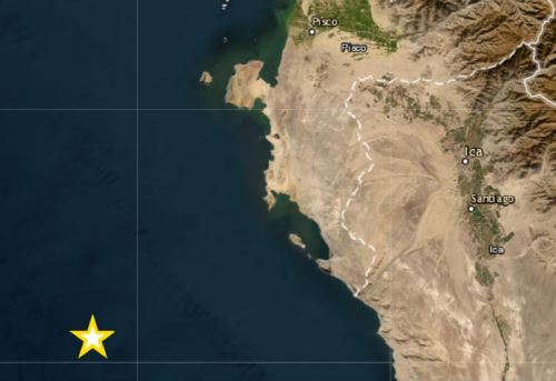 Un temblor de magnitud 5.1 sacudió la madrugada de hoy la ciudad de Pisco. Su epicentro fue localizado en el océano Pacífico.