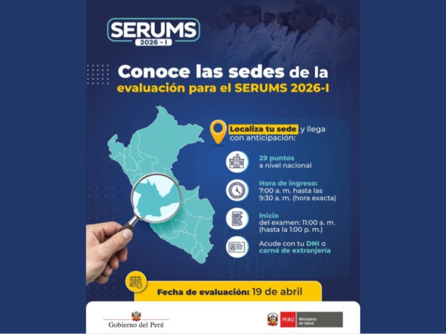 Serums 2026–I: sedes de evaluación y beneficios en caso alcances una plaza