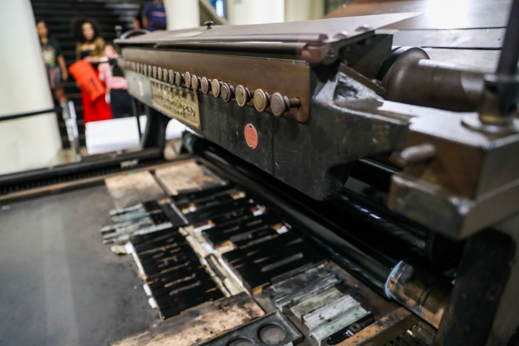 Vista general de la imprenta tipográfica Nebiolo restaurada, que formó parte de la Editorial Minerva impulsada por José Carlos Mariátegui. Fotos: ANDINA/Ricardo Cuba.