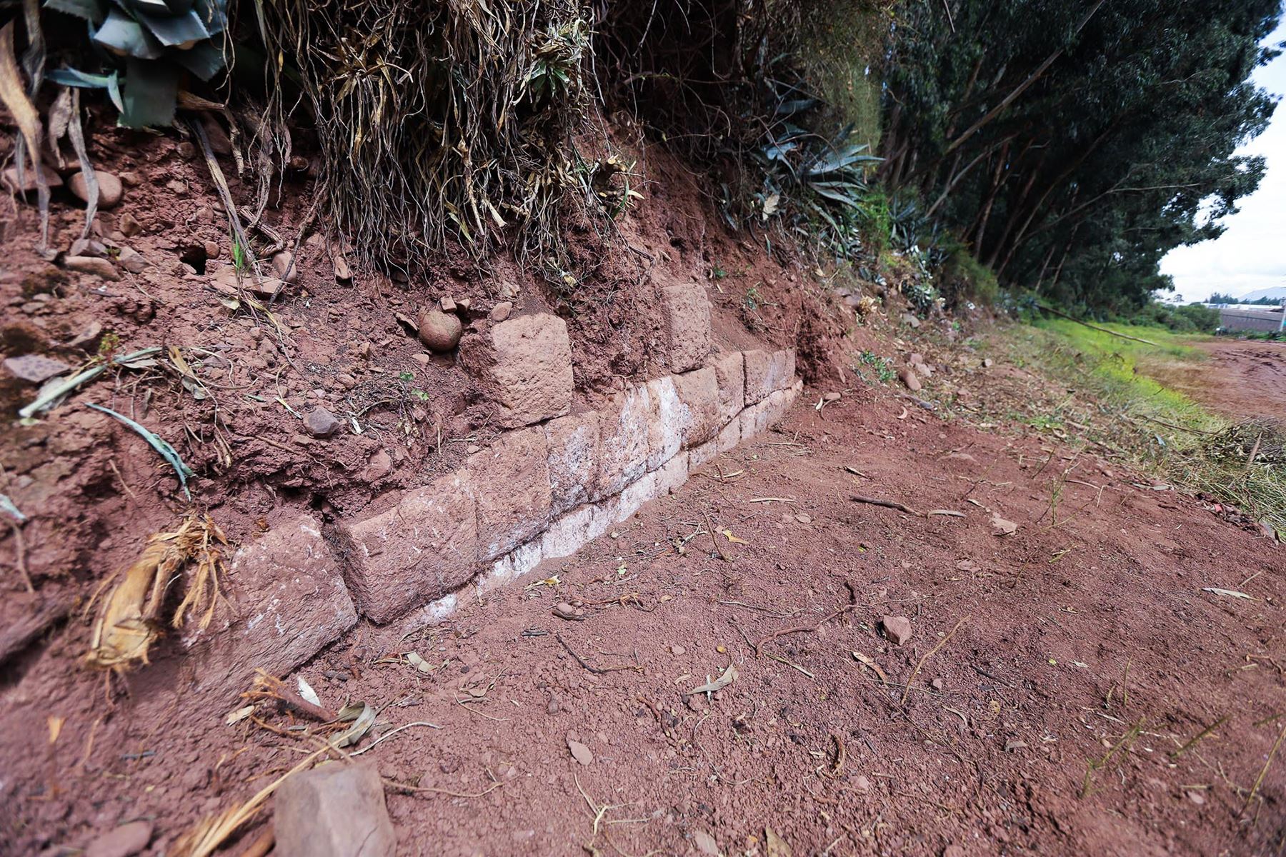El pequeño muro inca recientemente hallado en el distrito de San Jerónimo, al borde de la vía Cusco-Arequipa, habría formado parte de un camino que ingresaba al gran Qhapaq Ñan, Red de Caminos Inca, que salía de la ciudad del Cusco al Qollasuyo.
Foto: ANDINA/Percy Hurtado Santillán