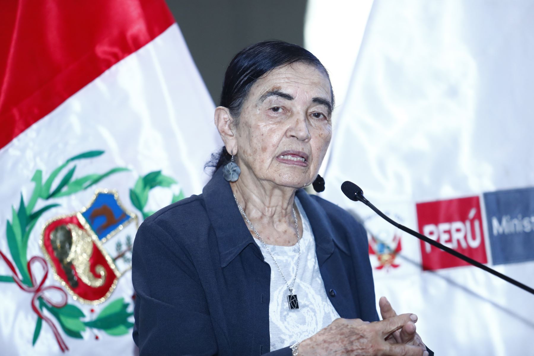Desde el Ministerio de Cultura en San Borja se realizó la presentación oficial del reciente hallazgo arqueológico en Áspero, ciudad pesquera de la civilización Caral, a cargo de la directora de la Zona Arqueológica Caral, Ruth Shady, y del jefe del sitio arqueológico de Áspero, David Palomino. Foto: ANDINA/Daniel Bracamonte