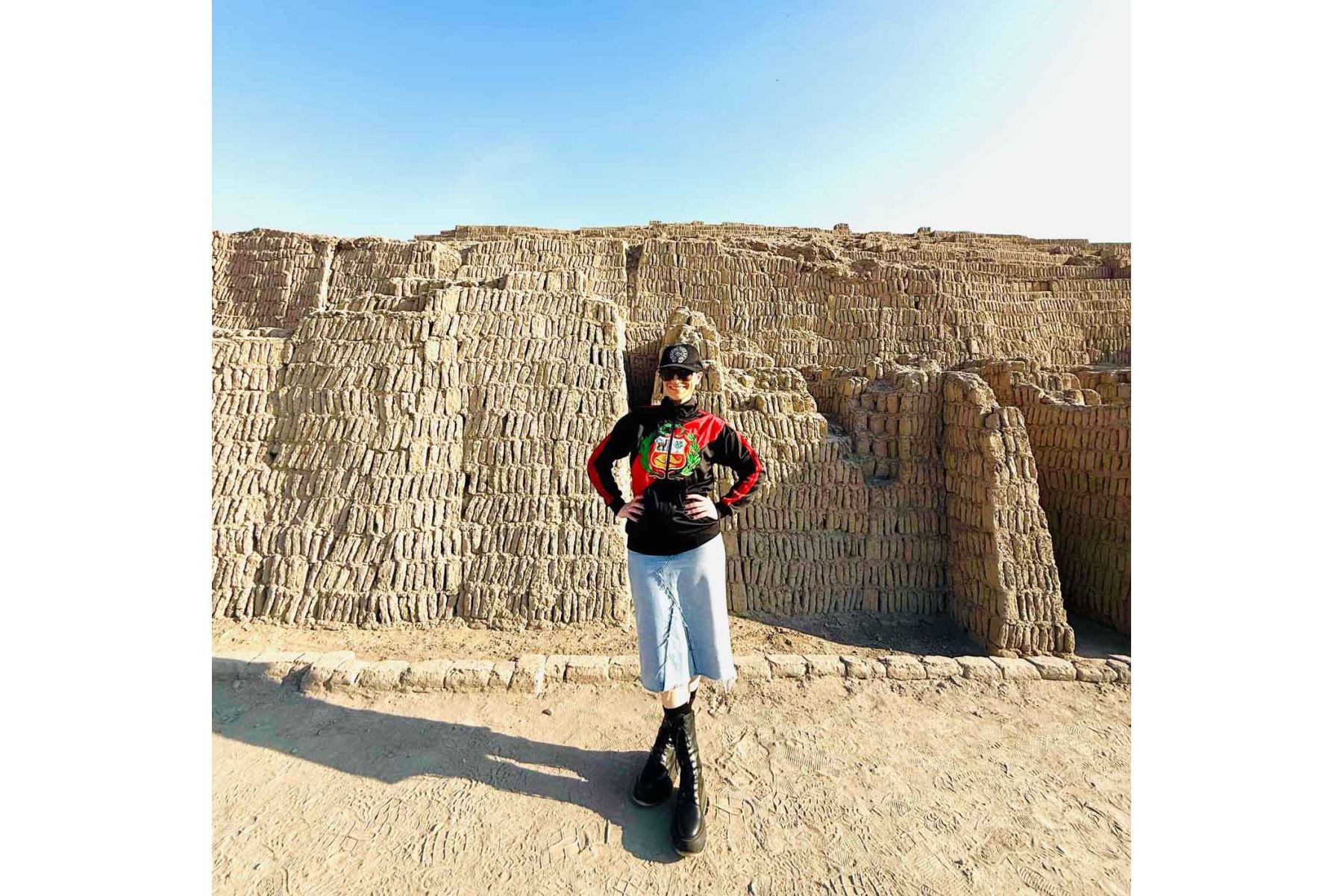 Laura Pausini recorrió la Huaca Pucllana y resaltó la importancia de preservar los espacios arqueológicos y la herencia cultural del país. Fotos: redes sociales oficiales de Laura Pausini.