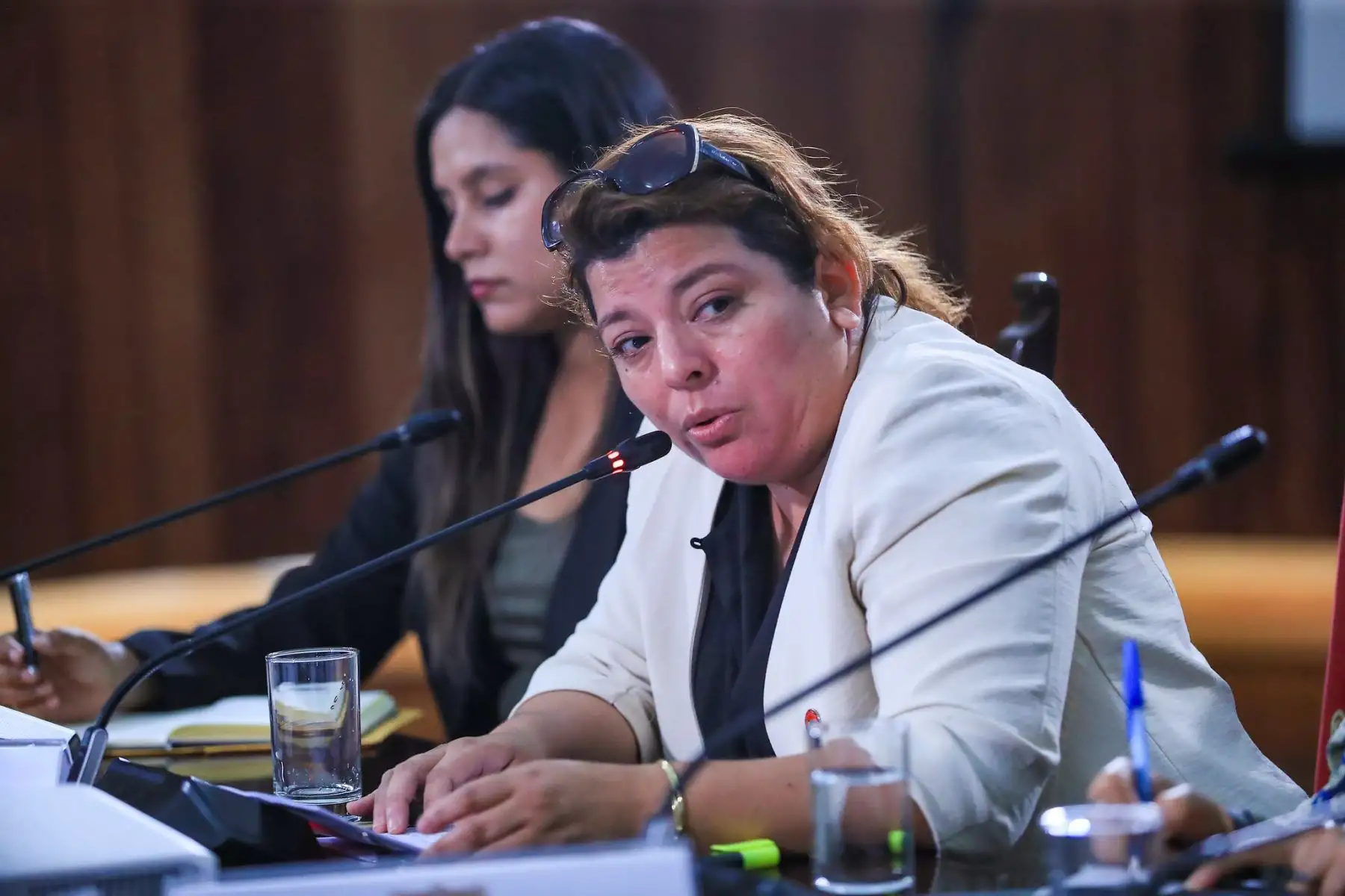 El presidente de la república, José María Balcázar, recibió esta tarde, en Palacio de Gobierno, a representantes del Colegio de Ingenieros del Perú (CIP) para coordinar acciones que permitan acelerar el destrabe de obras en todo el país. Foto: Presidencia