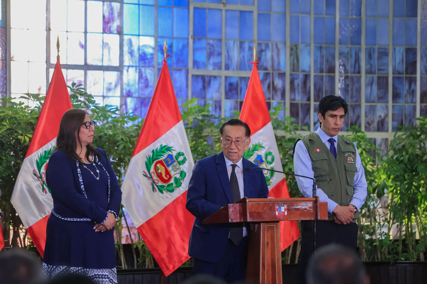 El presidente de la república, José María Balcázar, participó en la Ceremonia de premiación a ganadores del Fondo Concursable “Emprendedores por Naturaleza” 2026 en el marco del Día Internacional de la Tierra. Foto: ANDINA/Prensa Presidencia