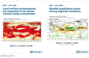 La Organización Meteorológica Mundial de las Naciones Unidas advierte que existe una alta probabilidad de que el Fenómeno El Niño se intensifique a mediados del 2026 y su impacto se sentirá con una intensificación de las lluvias y un incremento de la temperatura. ANDINA/Difusión ANDINA/Difusión