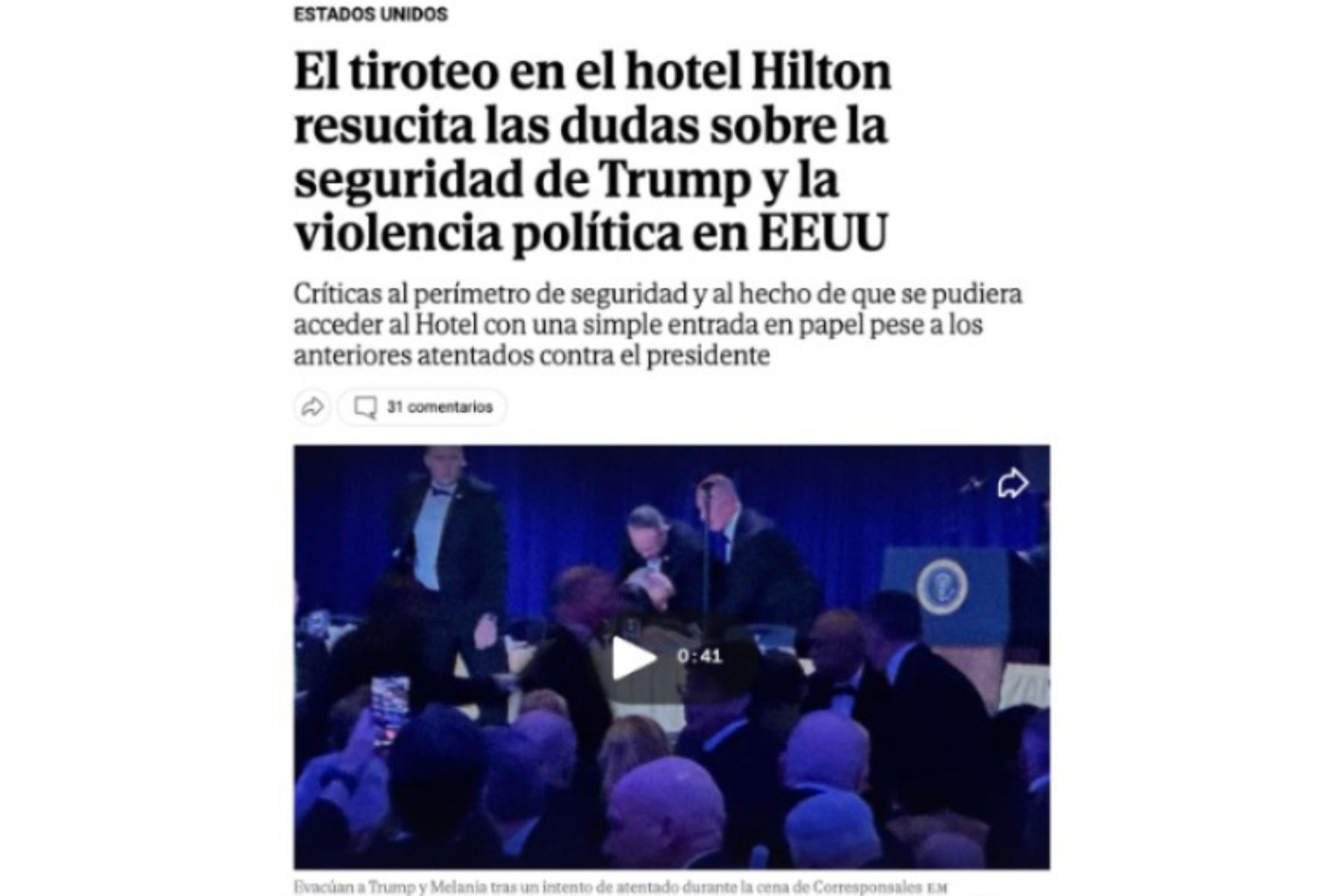 Así informan los diarios del mundo sobre el acto de violencia registrado en Washington. Foto: Captura TV