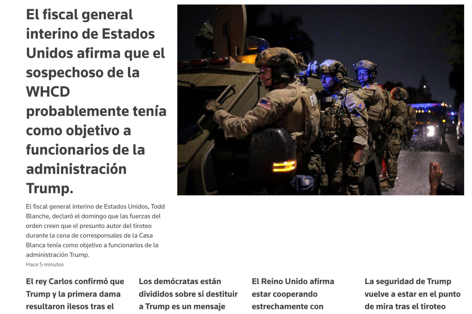 Así informan los diarios del mundo sobre el acto de violencia registrado en Washington. Foto: Captura TV