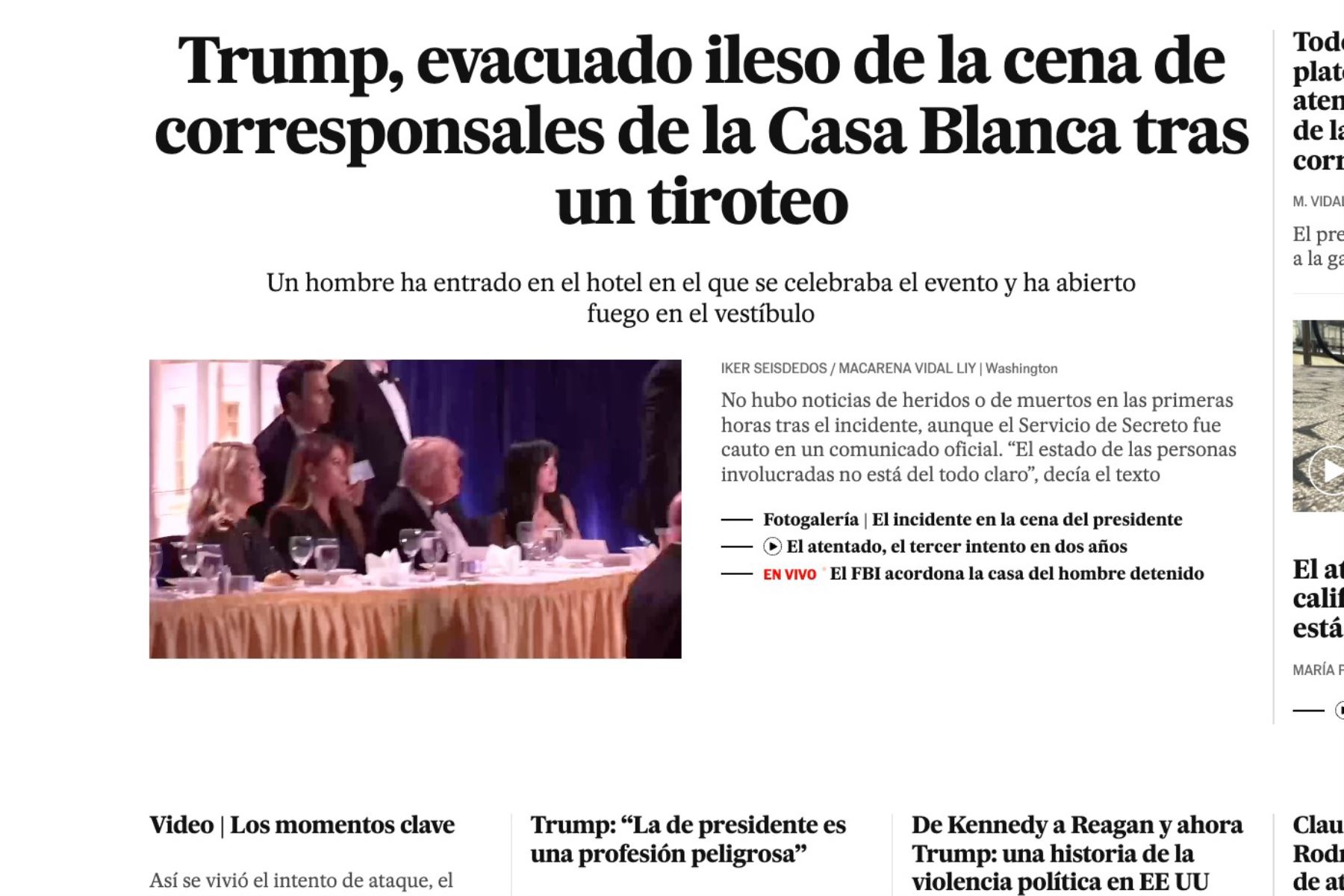 Así informan los diarios del mundo sobre el acto de violencia registrado en Washington. Foto: Captura TV