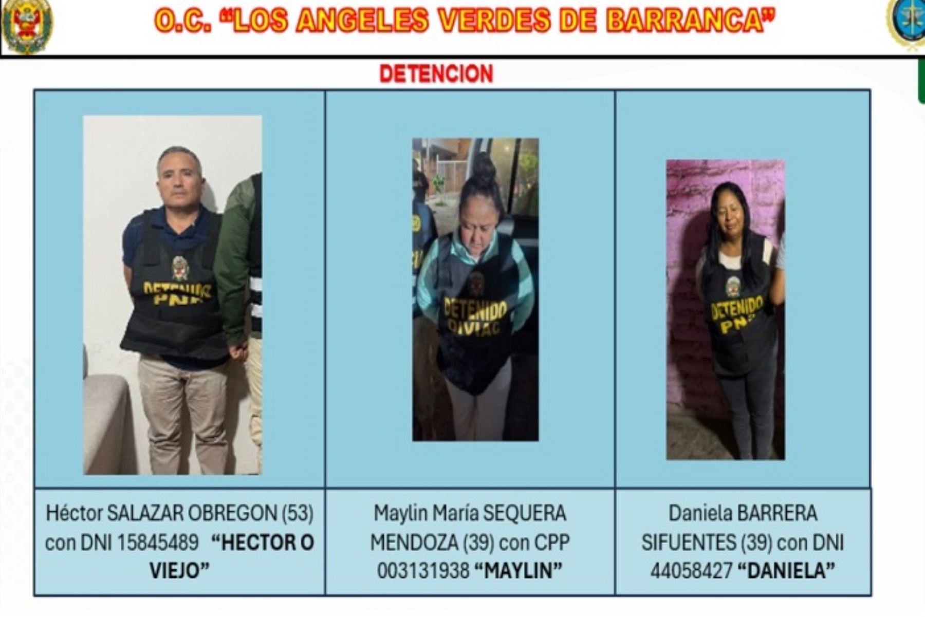 Barranca: desarticulan banda “Los Ángeles Verdes”  implicada en extorsión y sicariato
