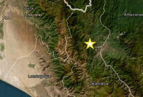 El epicentro del temblor de magnitud 4.8 se localizó a 22 kilómetros de la ciudad de Jaén, al norte de la región Cajamarca.