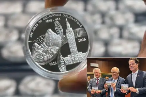 Lanzan moneda de plata conmemorativa por amistad histórica entre Perú y Estados Unidos