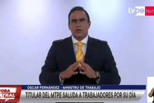 Ministro de Trabajo y Promoción del Empleo, Óscar Fernández. Foto: Captura de TV.