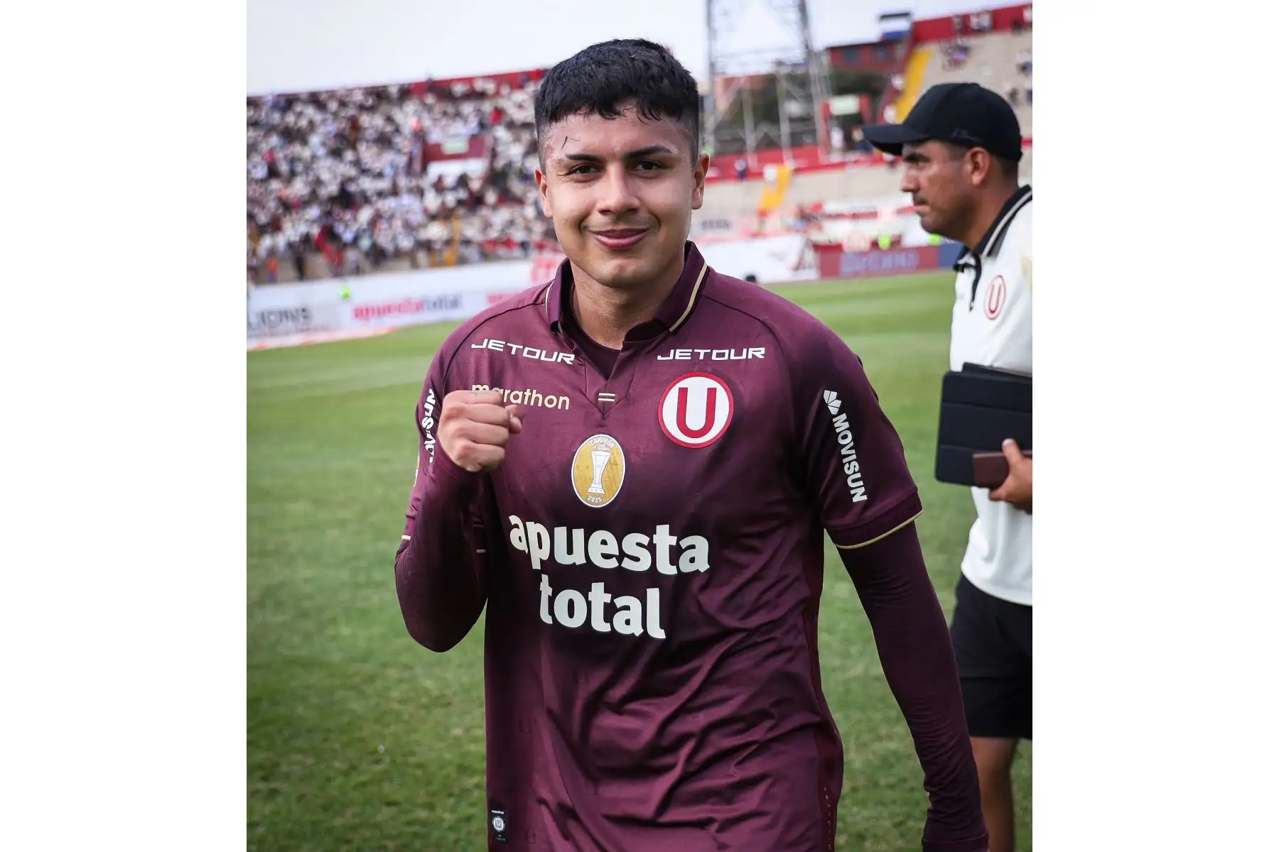 Universitario gana 4 a 1 ante  Juan Pablo II  por  la Fecha 13 del Torneo Apertura 2026 en Trujillo. 
Foto: Universitario