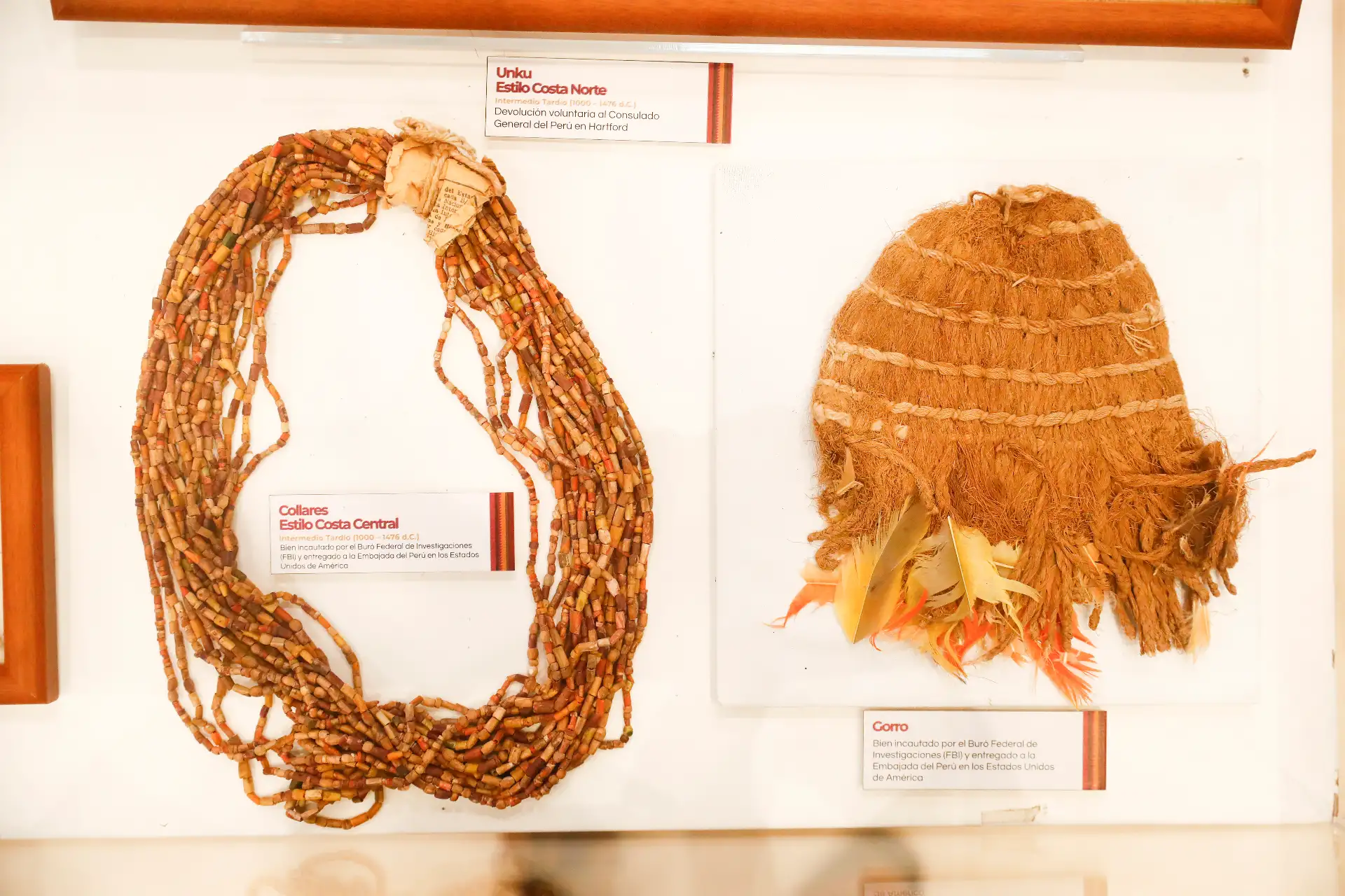 Desde la sede central del Ministerio de Relaciones Exteriores, en el Cercado de Lima, se inauguró la exhibición "El retorno compartido, Patrimonio Cultural peruano repatriado desde los Estados Unidos", que muestra diversos bienes culturales devueltos al Perú recientemente, algunos de ellos custodiados por la Universidad de Yale. Foto: ANDINA/Daniel Bracamonte
