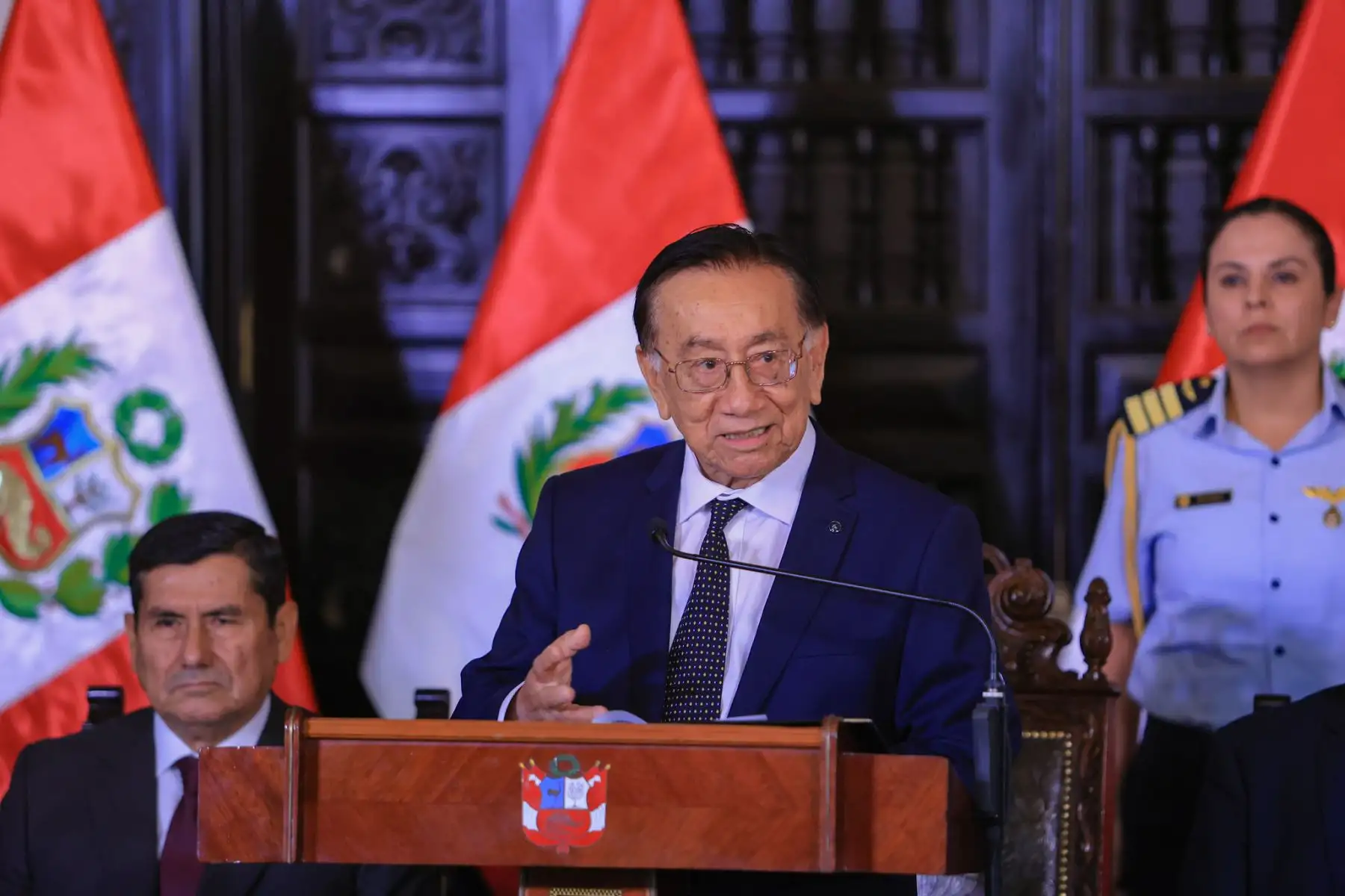 El presidente de la República del Perú, José María Balcázar, participó en la presentación de la Estrategia Nacional de Inteligencia Artificial (ENIA) 2026-2030. Este instrumento clave tiene el fin de orientar el desarrollo y la gobernanza de la IA en nuestro país, promoviendo un uso ético, seguro e inclusivo al servicio de todos los ciudadanos. Foto: Presidencia