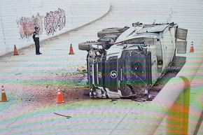 Lurigancho-Chosica: un muerto y un herido deja volcadura de camión de recojo de basura. Foto: ANDINA/CapturaTV.