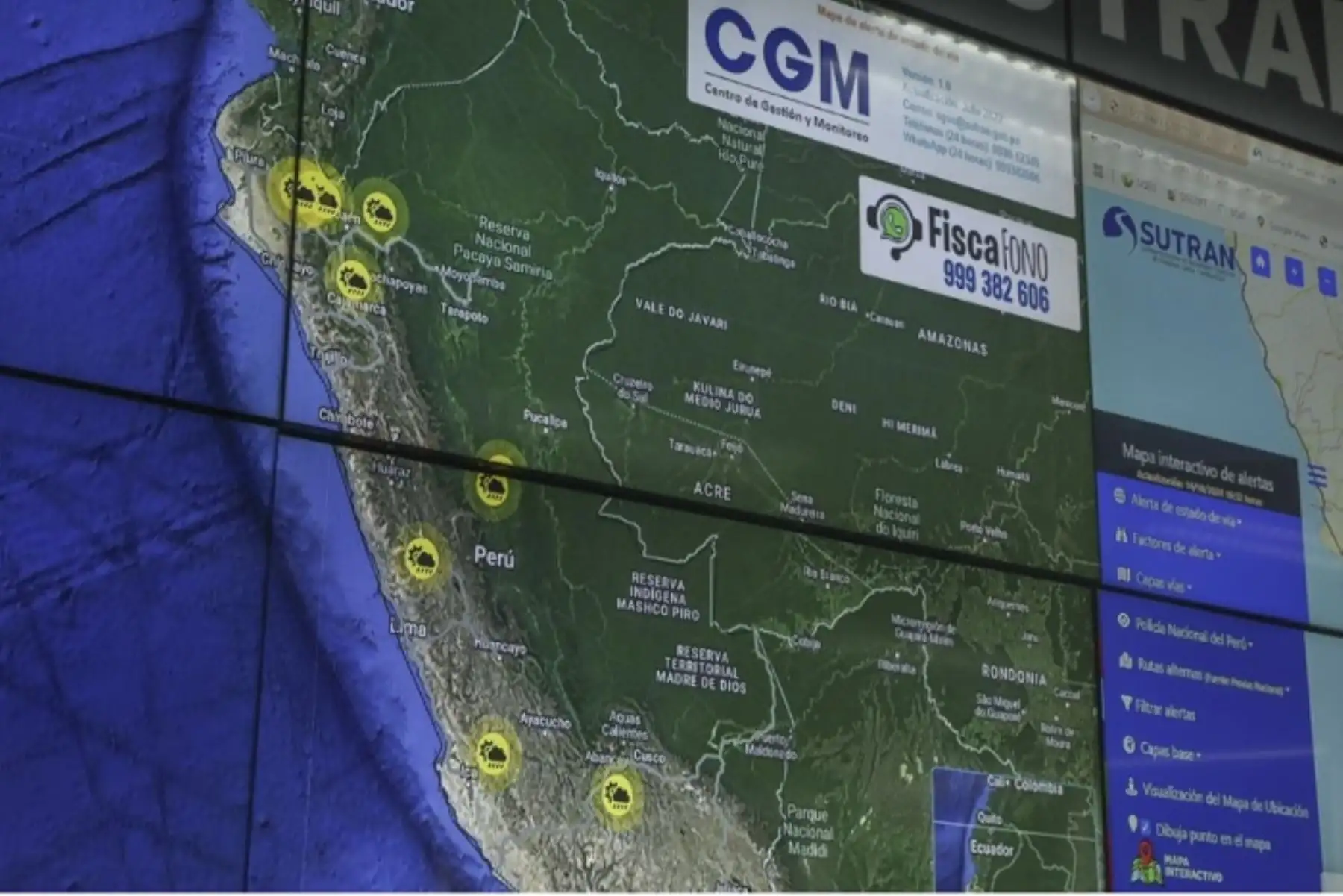 Más de 1,000 alertas viales por eventos naturales registró Mapa Interactivo de Sutran