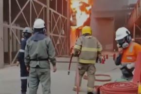 Incendio en refinería Cajamarquilla.