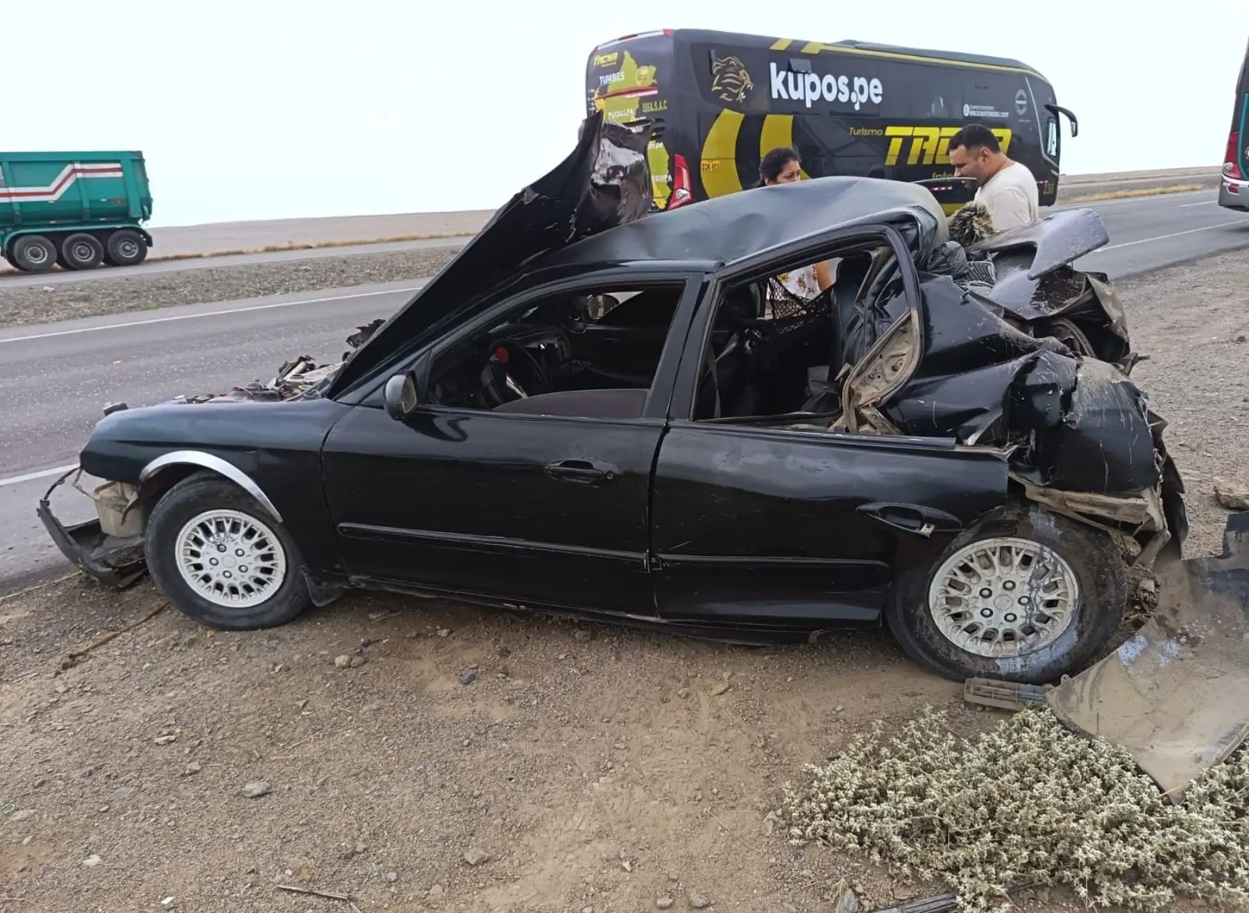 Lambayeque: accidente en carretera Panamericana Norte deja tres heridos de consideración