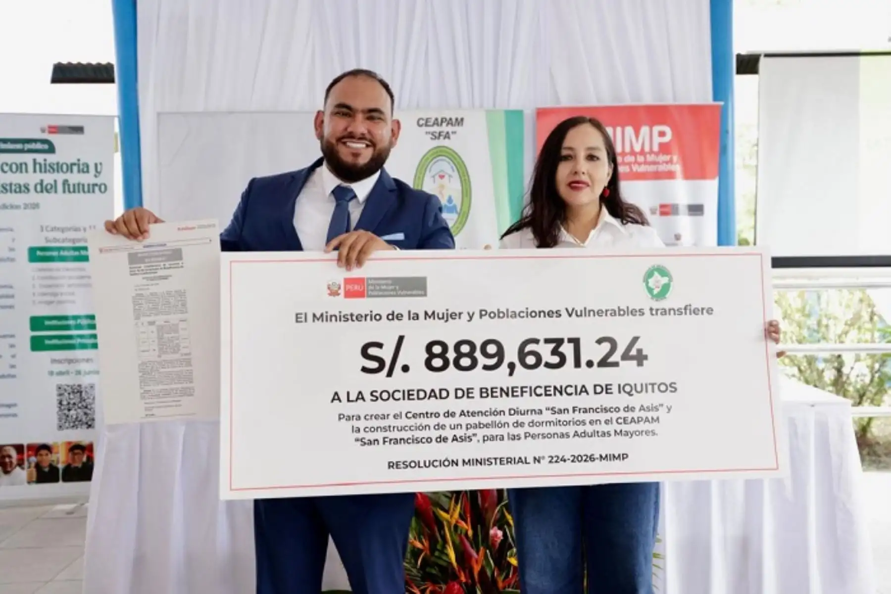 MIMP transfiere más de S/889 mil para fortalecer atención de adultos mayores en Iquitos