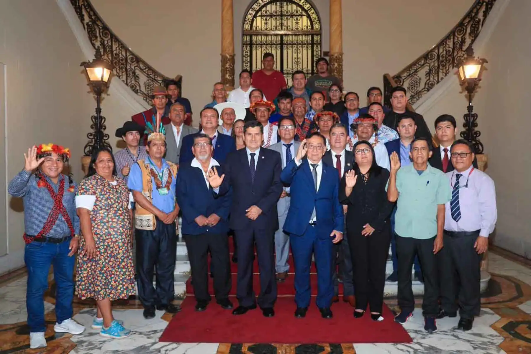 El presidente José María Balcázar sostuvo una reunión con representantes de la comunidad Awajún. Foto: ANDINA/Prensa Presidencia