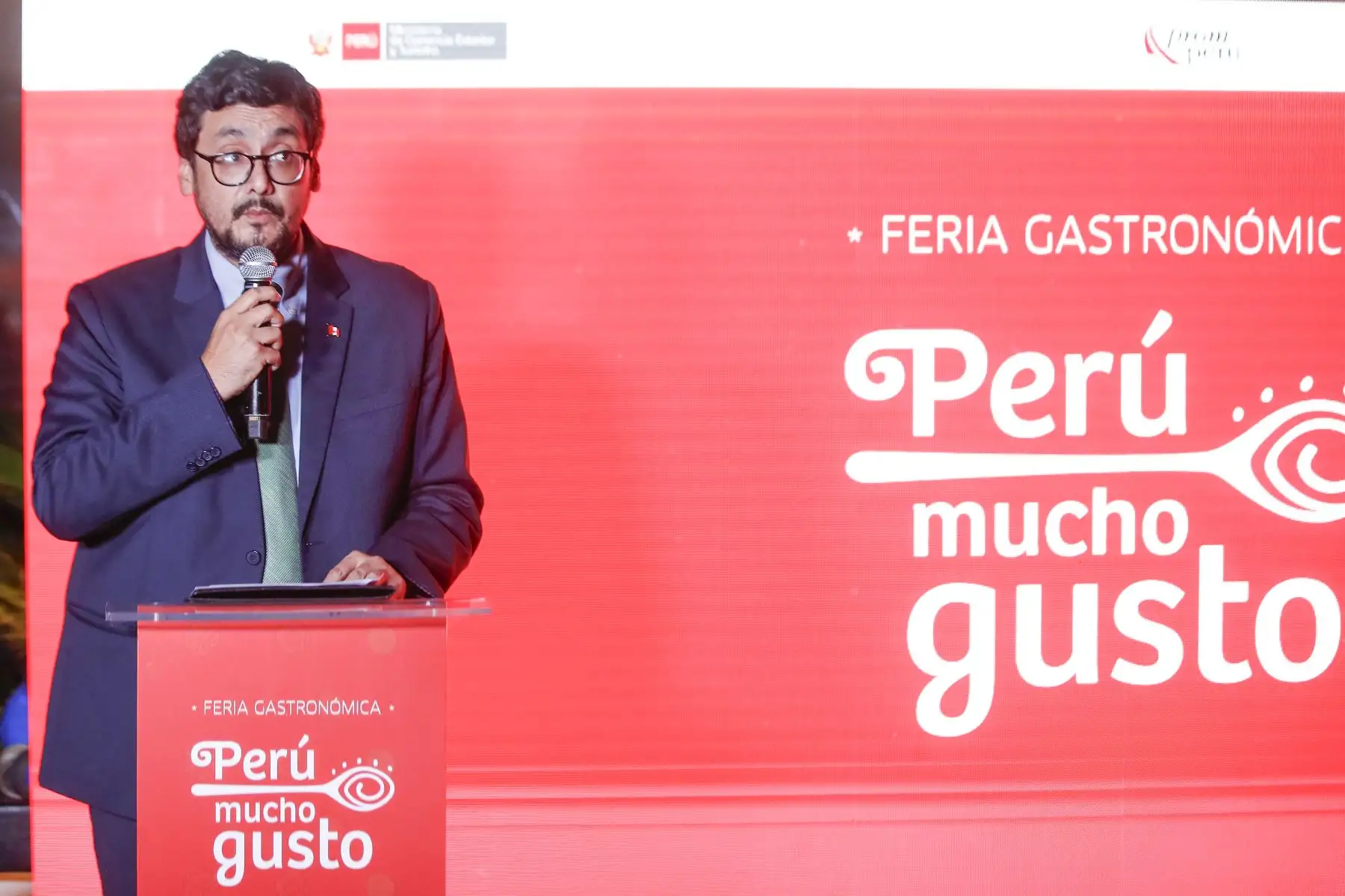 José Fernando Reyes, ministro de Comercio Exterior y Turismo durante su participación en el lanzamiento de la Feria gastronómica Perú Mucho Gusto.
Foto: ANDINA/ Eddy Ramos