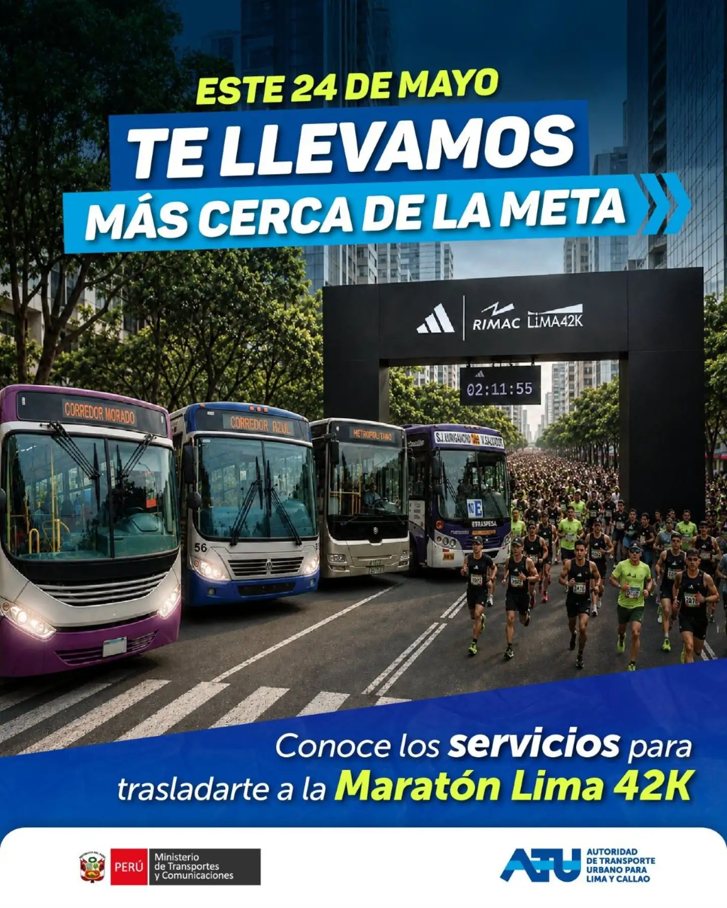 Maratón Lima 42K: Metropolitano y corredores transportarán a los atletas desde las 3 a.m.