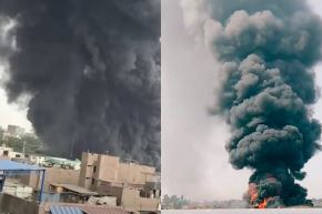 Una columna de humo negro puede observarse a varios metros a la redonda. Foto: Captura TV