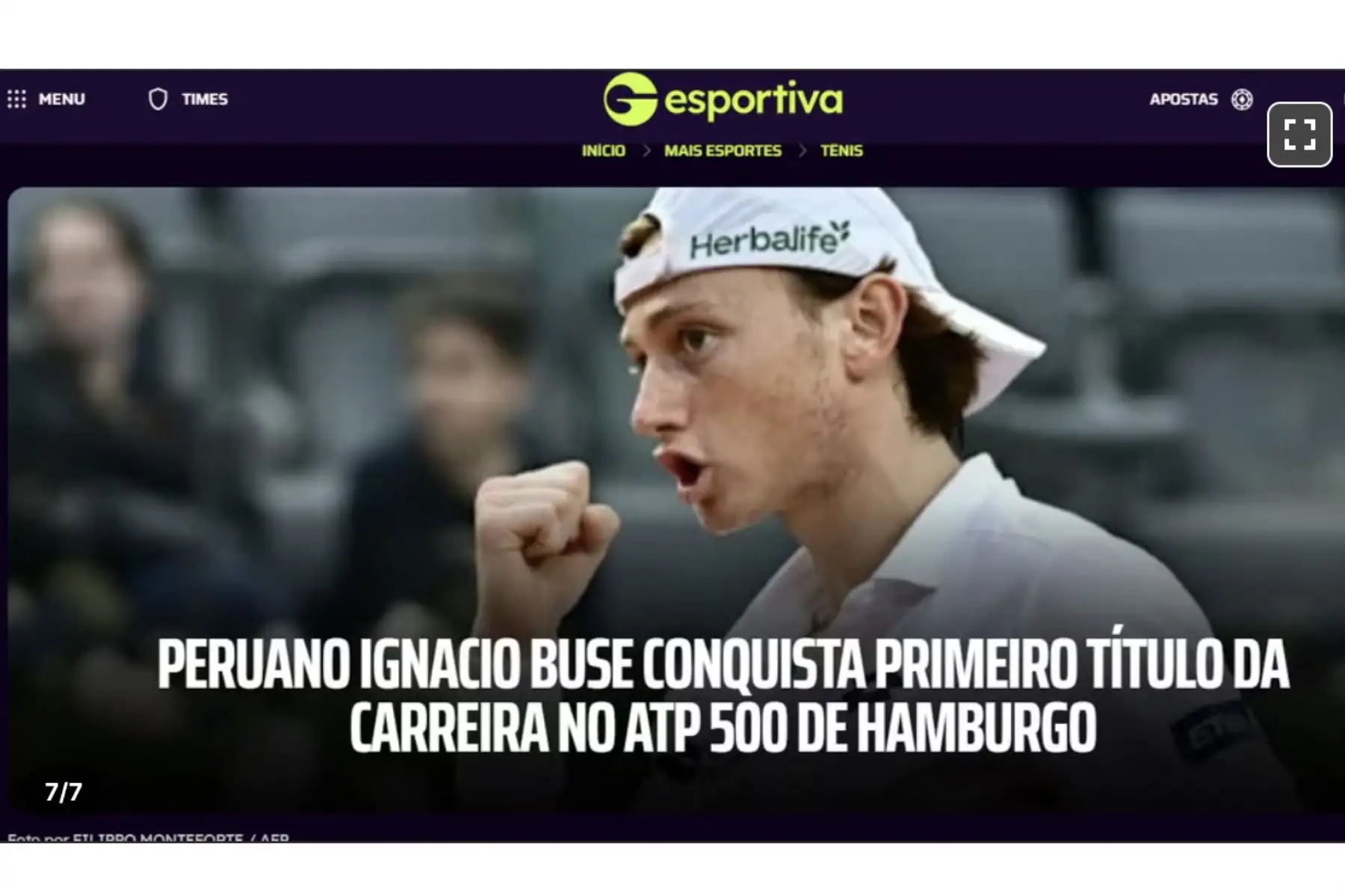 Sportiva de Brasil. Así informó la prensa internacional sobre el triunfo del tenista peruano Ignacio Buse, quien se consagró campeón tras vencer al estadounidense Tommy Paul por 7-6, 4-6 y 6-3 en una intensa final disputada en Hamburgo. Foto: Captura