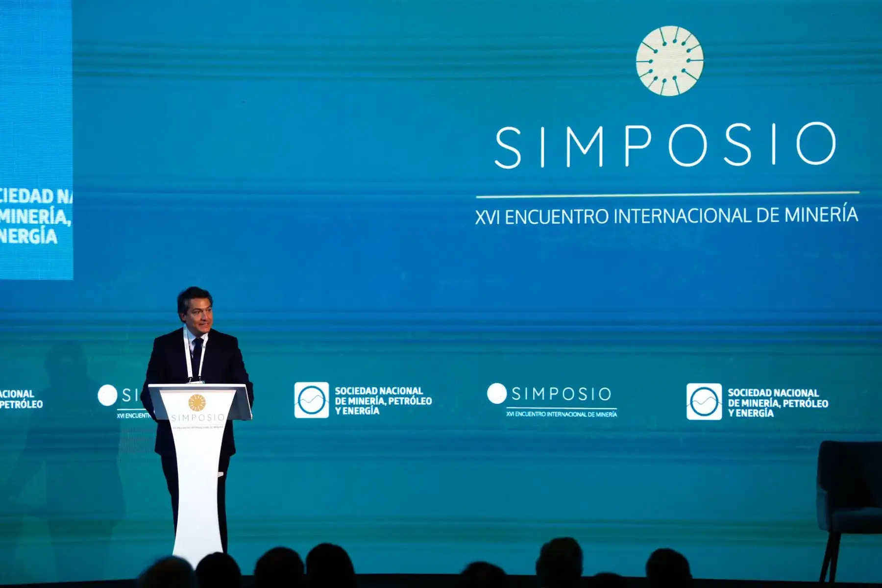 Diego Ortega, presidente del Simposio - XVI Encuentro Internacional de Minería, participó en la inauguración del evento en el hotel Marriot de Miraflores el martes 26 de mayo de 2026. Foto: ANDINA/Daniel Bracamonte