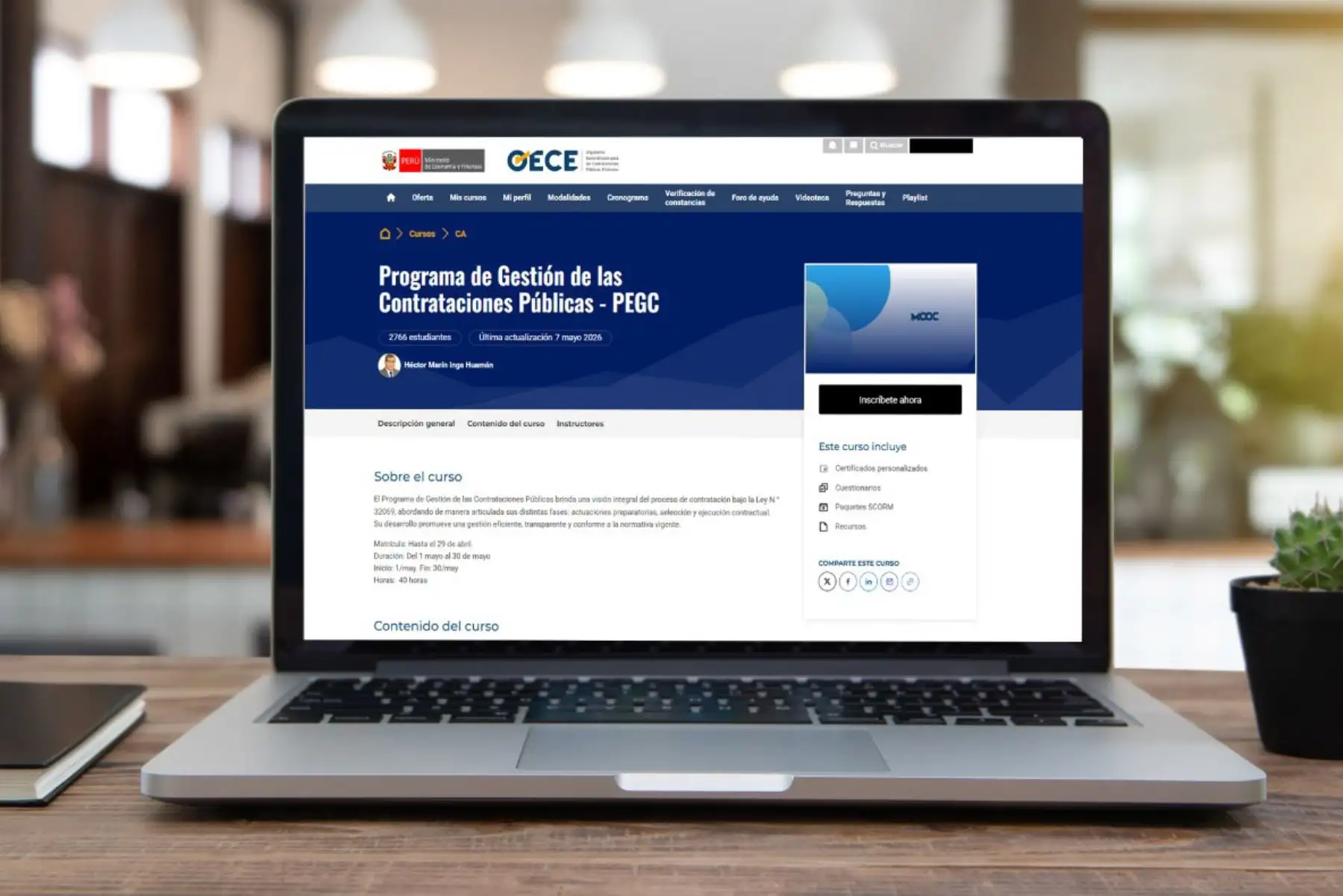 OECE implementa programa virtual para fortalecer gestión de las contrataciones públicas
