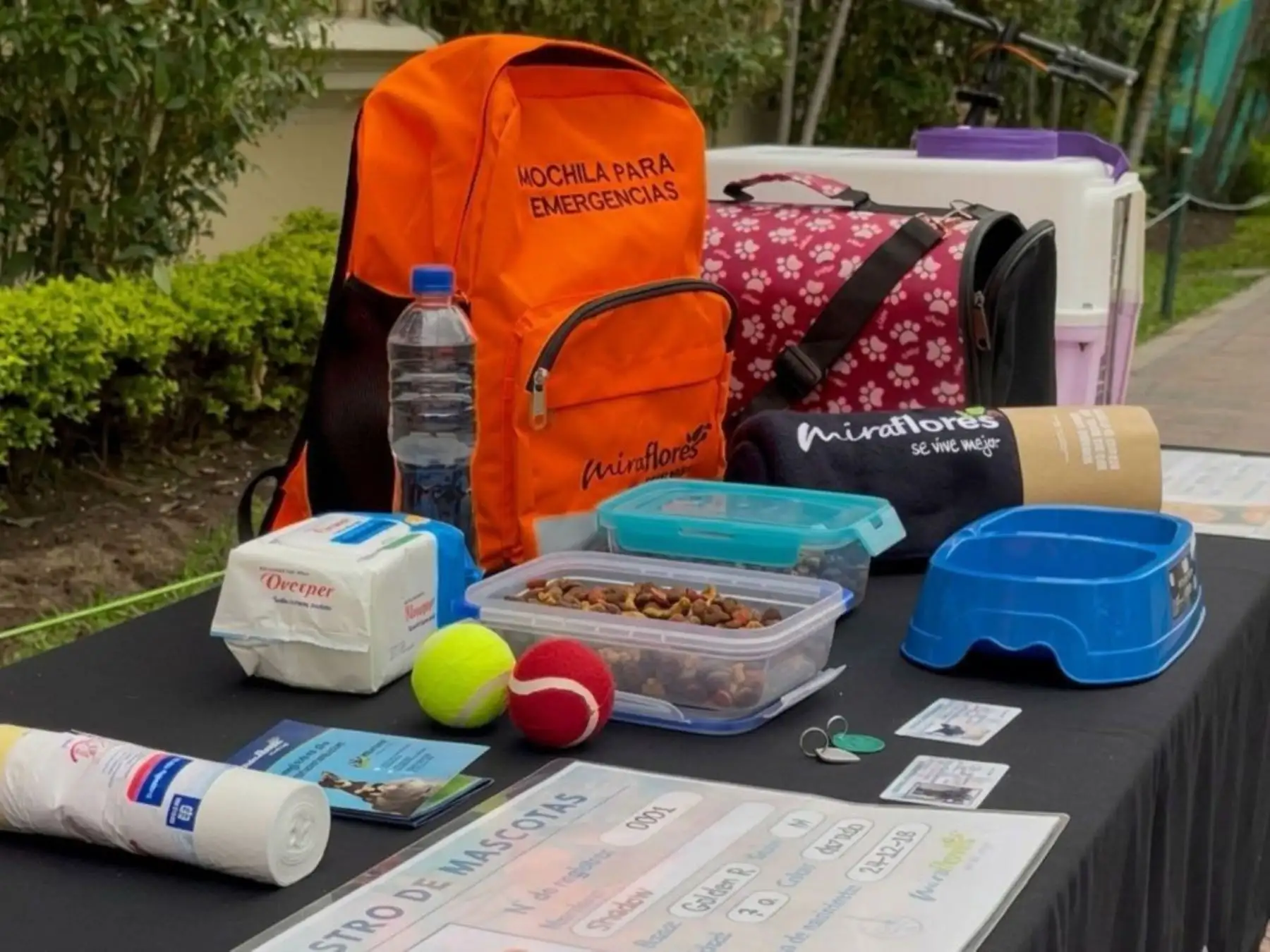 Miraflores presenta la mochila de emergencia para mascotas