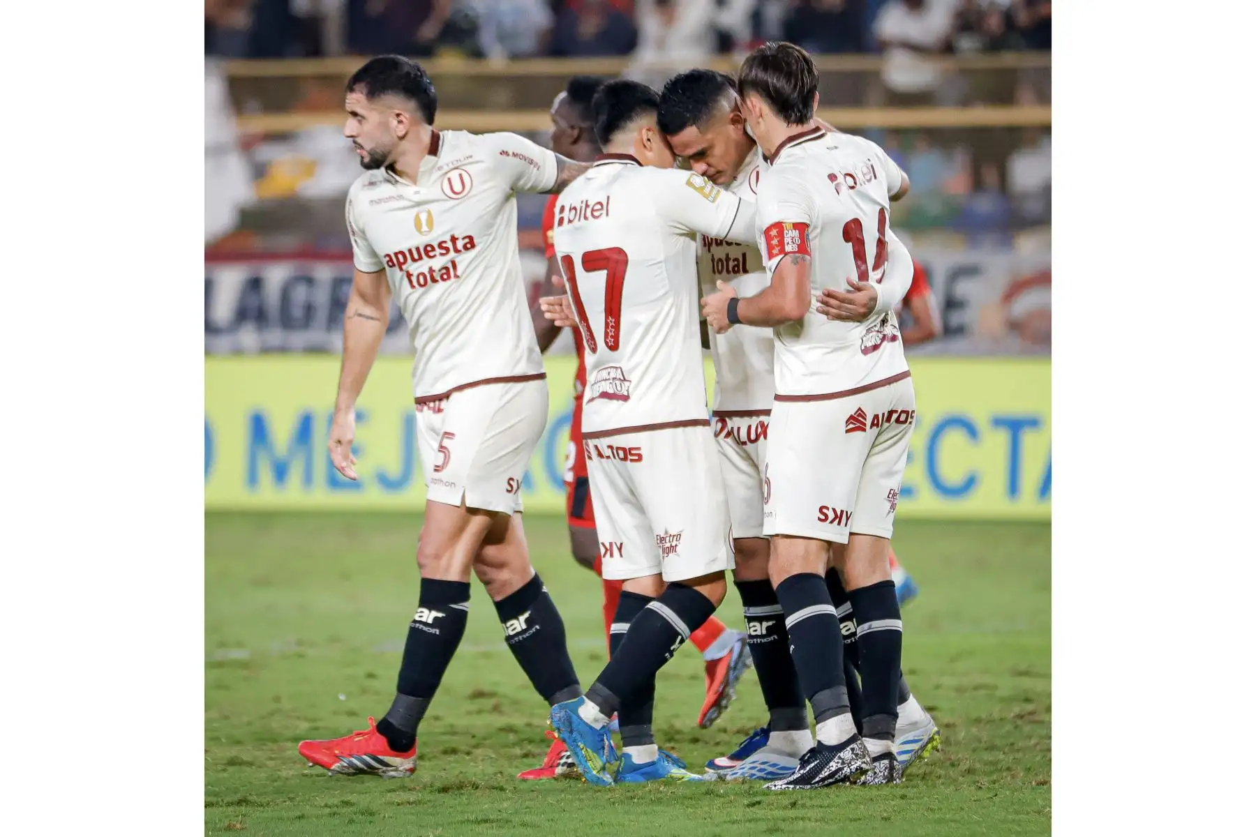 Universitario derrotó 2-1 a Sport Huancayo en el Estadio Monumental por la última fecha del Torneo Apertura. Foto: Liga 1