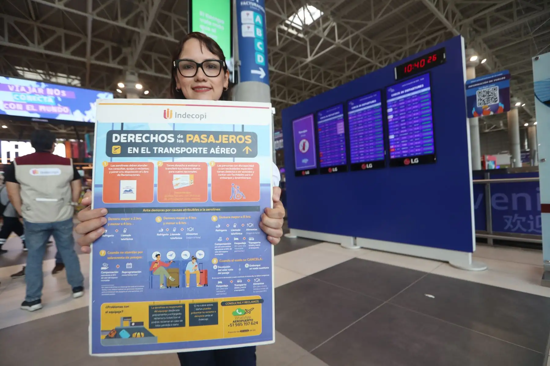 Indecopi brindó 25 986 asesorías, lo que permitió a los pasajeros conocer oportunamente sus derechos y las vías para ejercerlos, facilitando en varios casos la solución de incidencias sin necesidad de presentar un reclamo formal. Foto: ANDINA/Ricardo Cuba