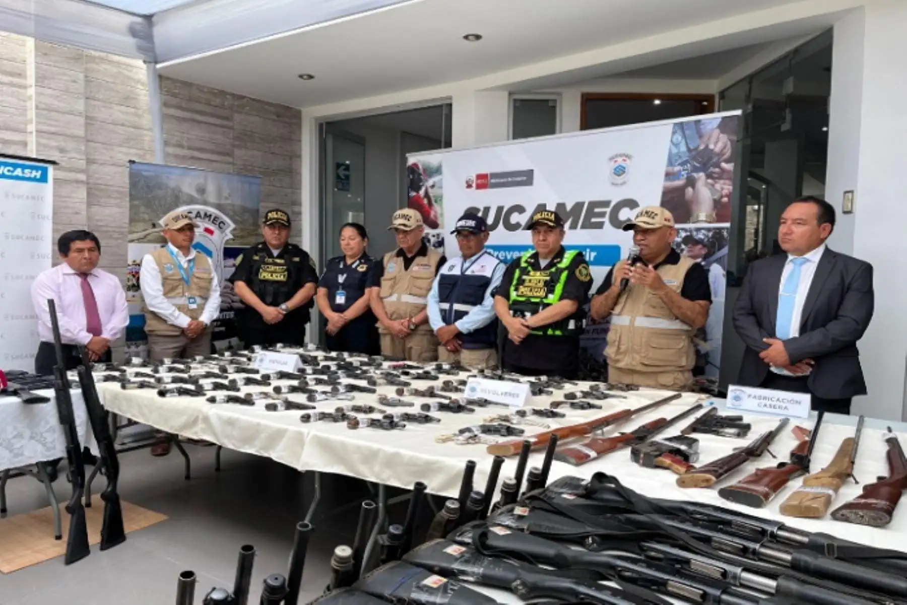 Sucamec y Región Policial Áncash presentaron 358 armas de fuego retiradas de circulación