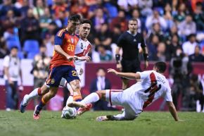 Perú cae por 1-0 ante España, este lunes 8 de junio en México. Foto: AFP