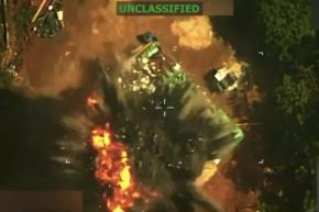 Captura de pantalla muestra lo que el presidente Trump afirma que es un ataque mortal contra el líder del Tren de Aragua. Imagen: AFP