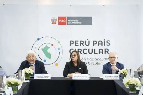 El titular del Mincetur, Berthin Gómez Vela, destacó las ventajas que ofrece la economía circular para el desarrollo del Perú.ANDINA/Difusión