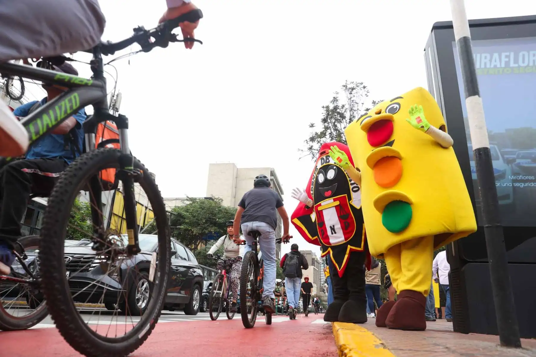 Durante la actividad, se difundieron medidas de seguridad para una convivencia vial más segura. Foto: ANDINA/ Melina Mejía