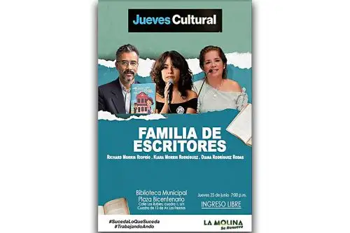 Familia de escritores Morris-Rodríguez se presentará en conversatorio en La Molina.